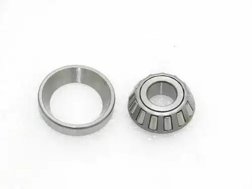 King pin bearing with outer race and inner bearing rollers, metal finish