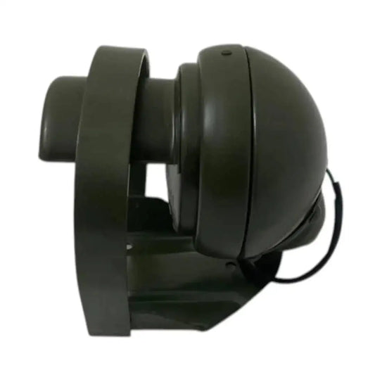 Blackout head lamp mount bracket with dark round housing and wiring loop