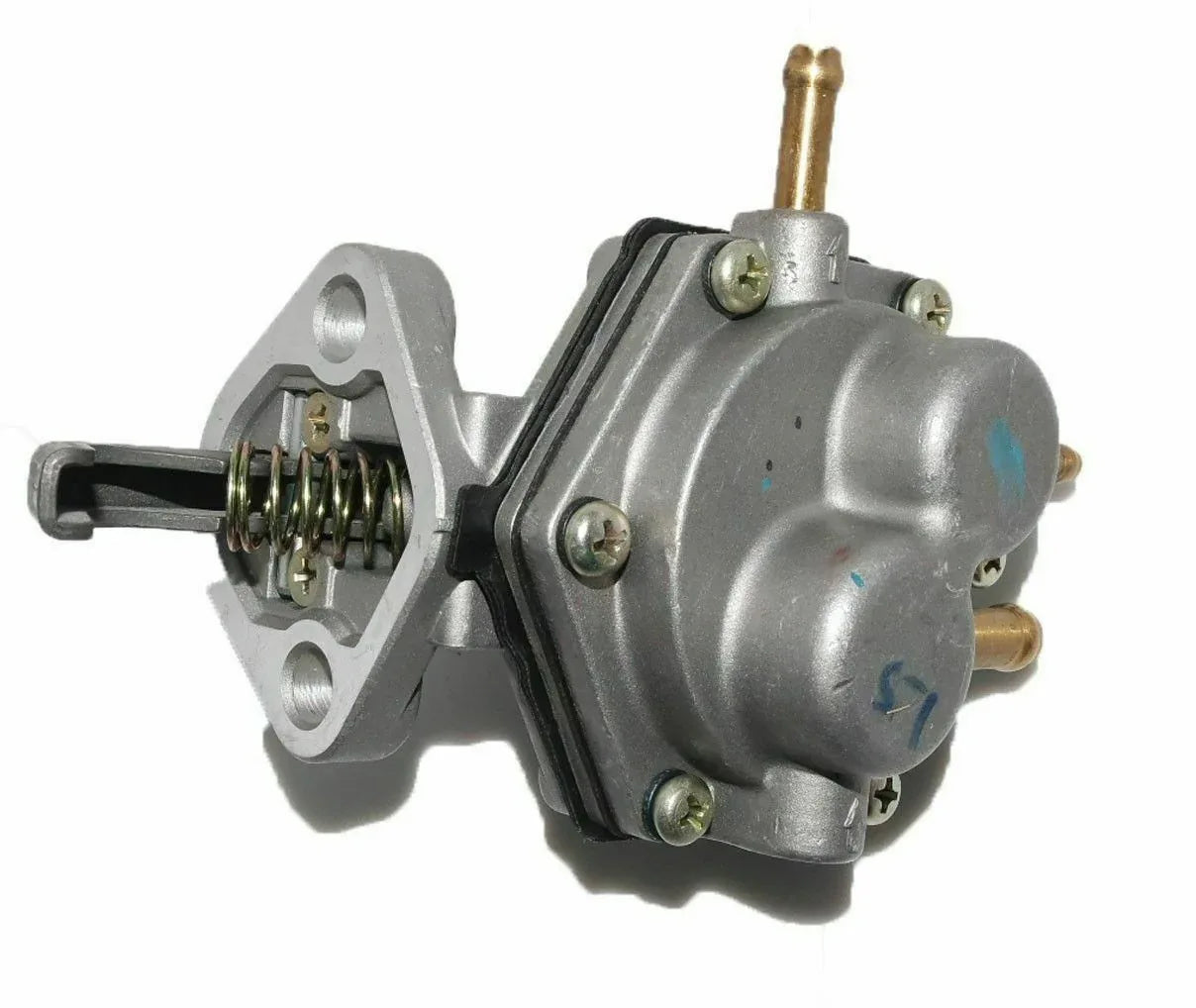 Fuel pump assembly, gray metal body with threaded inlet and electrical ports