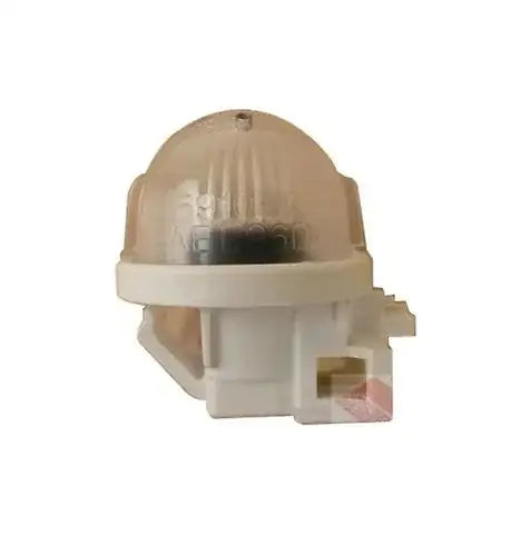 Rear license plate light lamp with clear lens and white housing