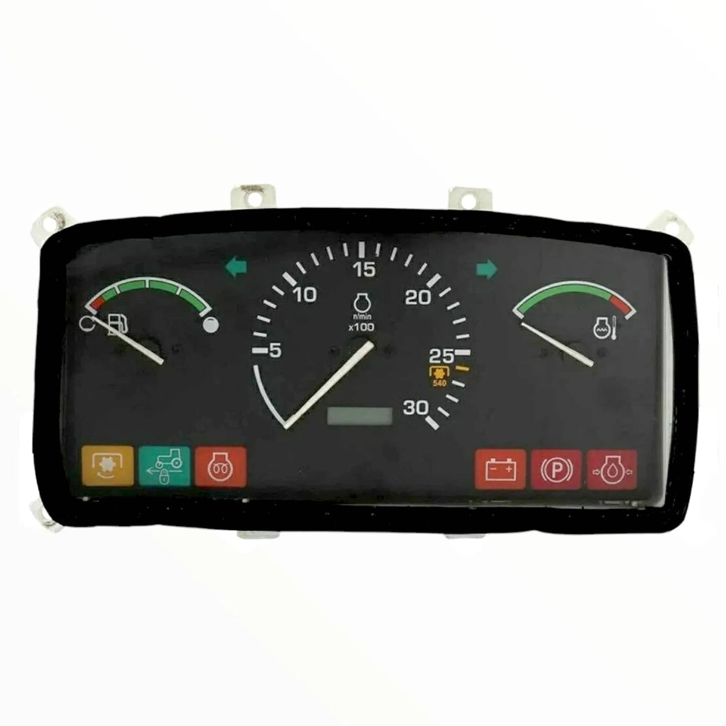 John Deere 4400 gauge cluster with oil pressure, fuel level, and engine temperature indicators