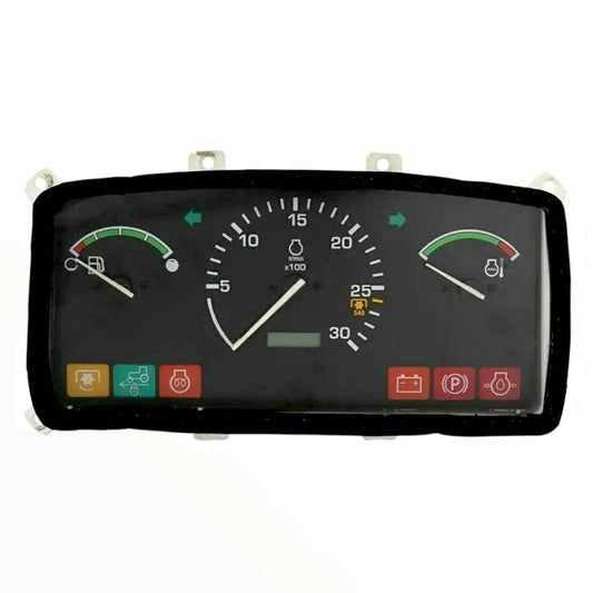 John Deere 4400 gauge cluster with oil pressure, fuel level, and engine temperature indicators