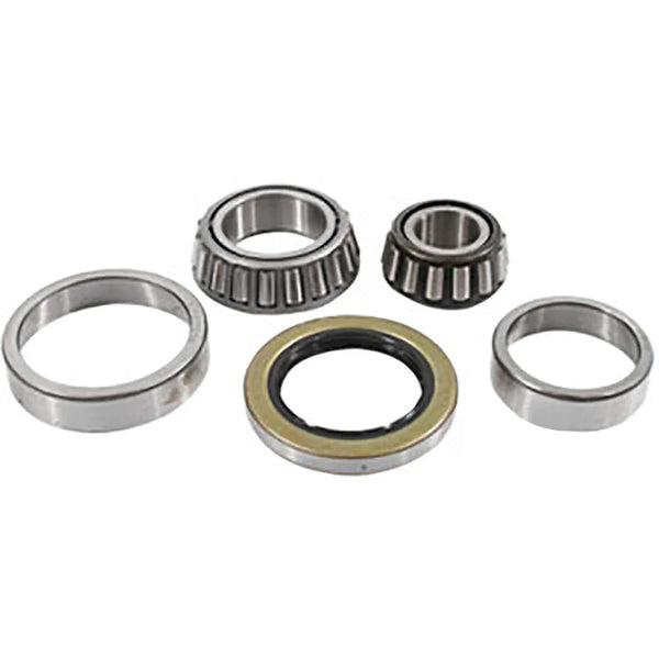 Wheel bearing kit with metal bearing rings and seal, silver