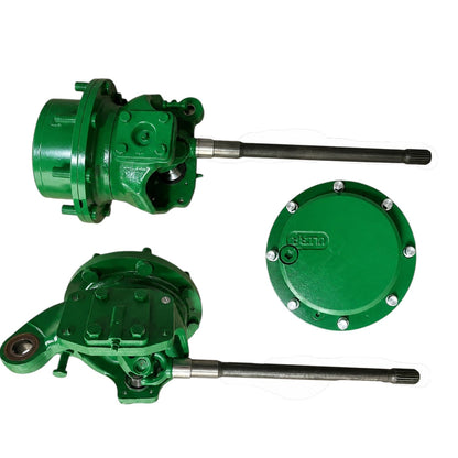 MFWD Outboard Assembly for John Deere model, heavy-duty green steel for reliable tractor performance