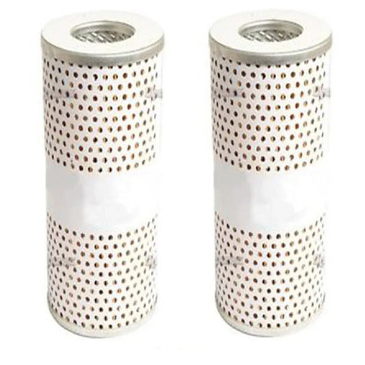 Set of 2 John Deere oil filters, cylindrical design, for heavy-duty machinery maintenance
