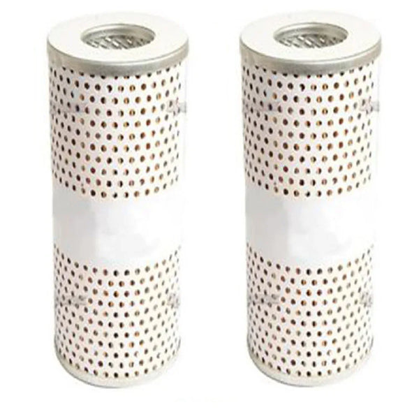 Set of 2 John Deere oil filters, cylindrical design, for heavy-duty machinery maintenance