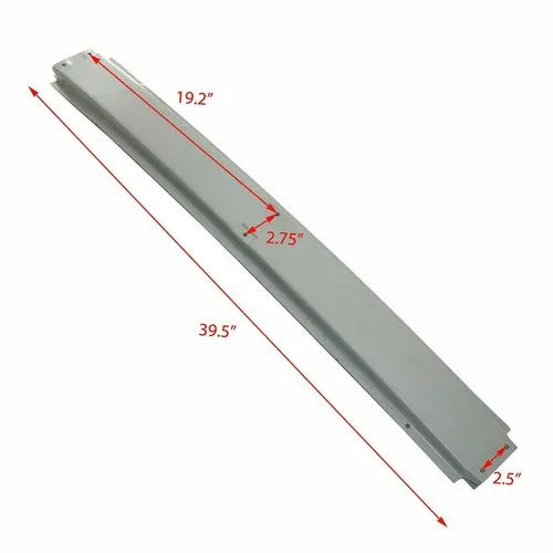 Gray roll bar center panel for Suzuki Samurai, long rectangular metal piece with end brackets