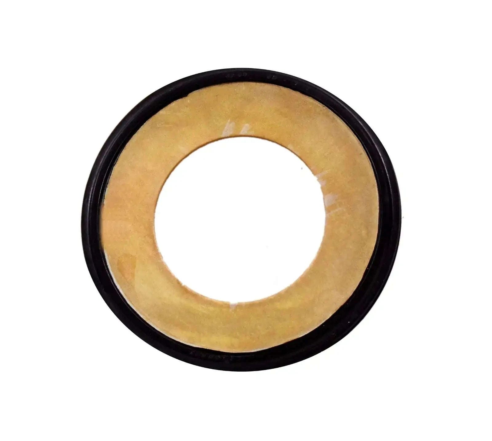 Rubber grease seal with black outer ring and tan inner lip