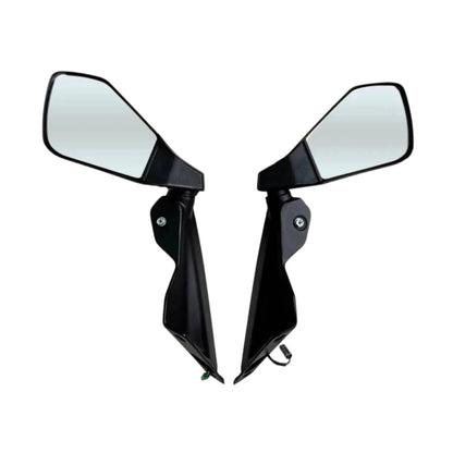 Rear view mirror set with tinted glass and black brackets, LH and RH pair
