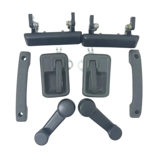 Kwikset door handles complete set includes inner and outer handles in durable plastic for easy installation