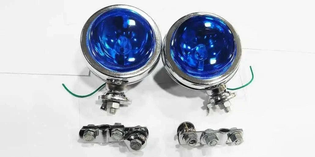 LAMBRETTA VESPA Universal Blue 4 Inch Scooter Spotlight with steel mounting bracket