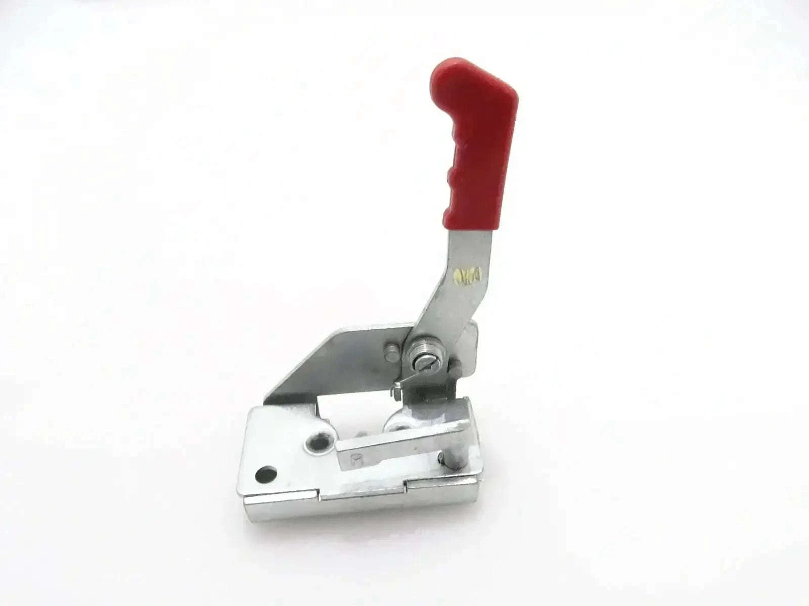 Right-side latch lock with red lever and metal base