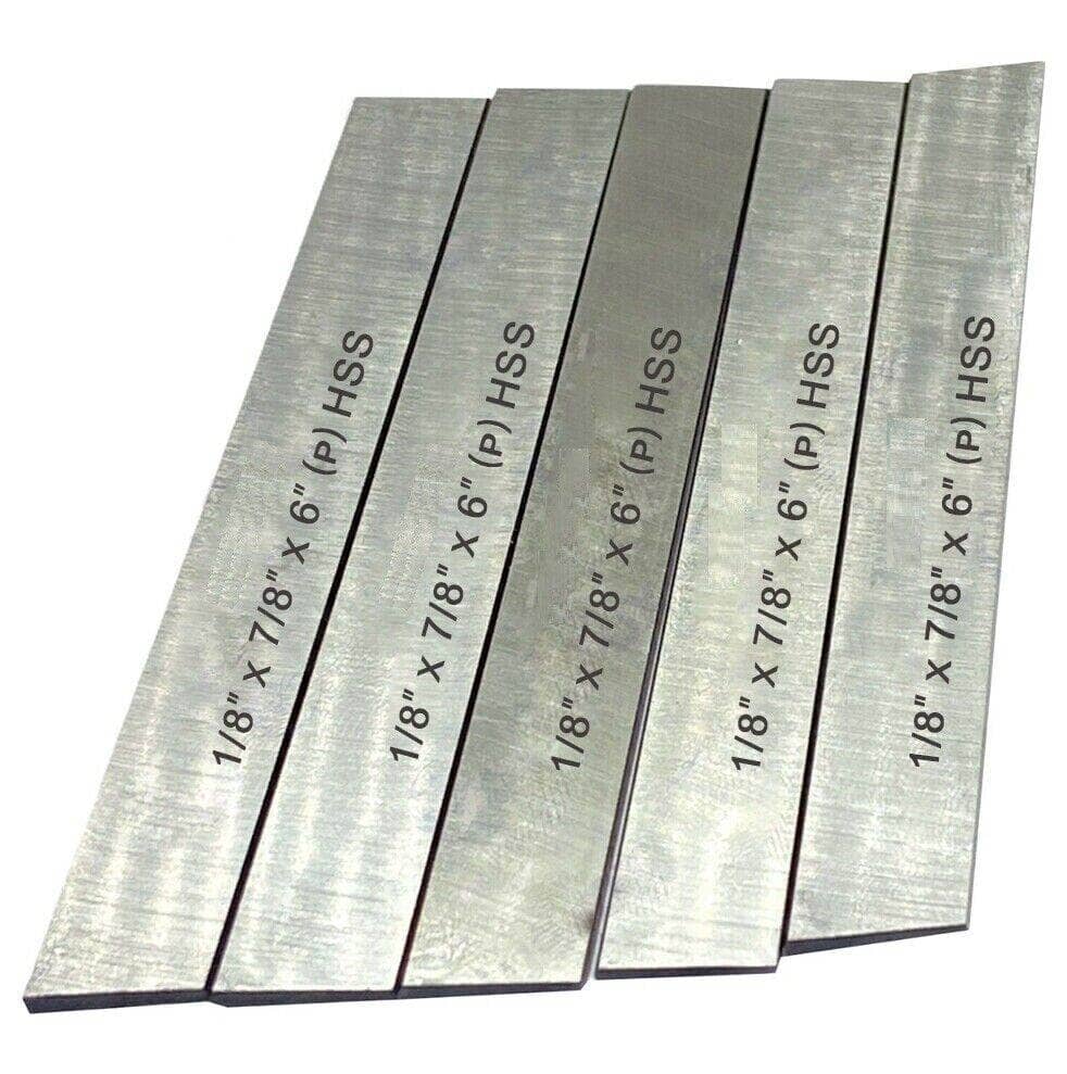 Lathe cut off tool blades in HSS, measuring 1/8 x 7/8 x 6 inches, perfect for precision cutting