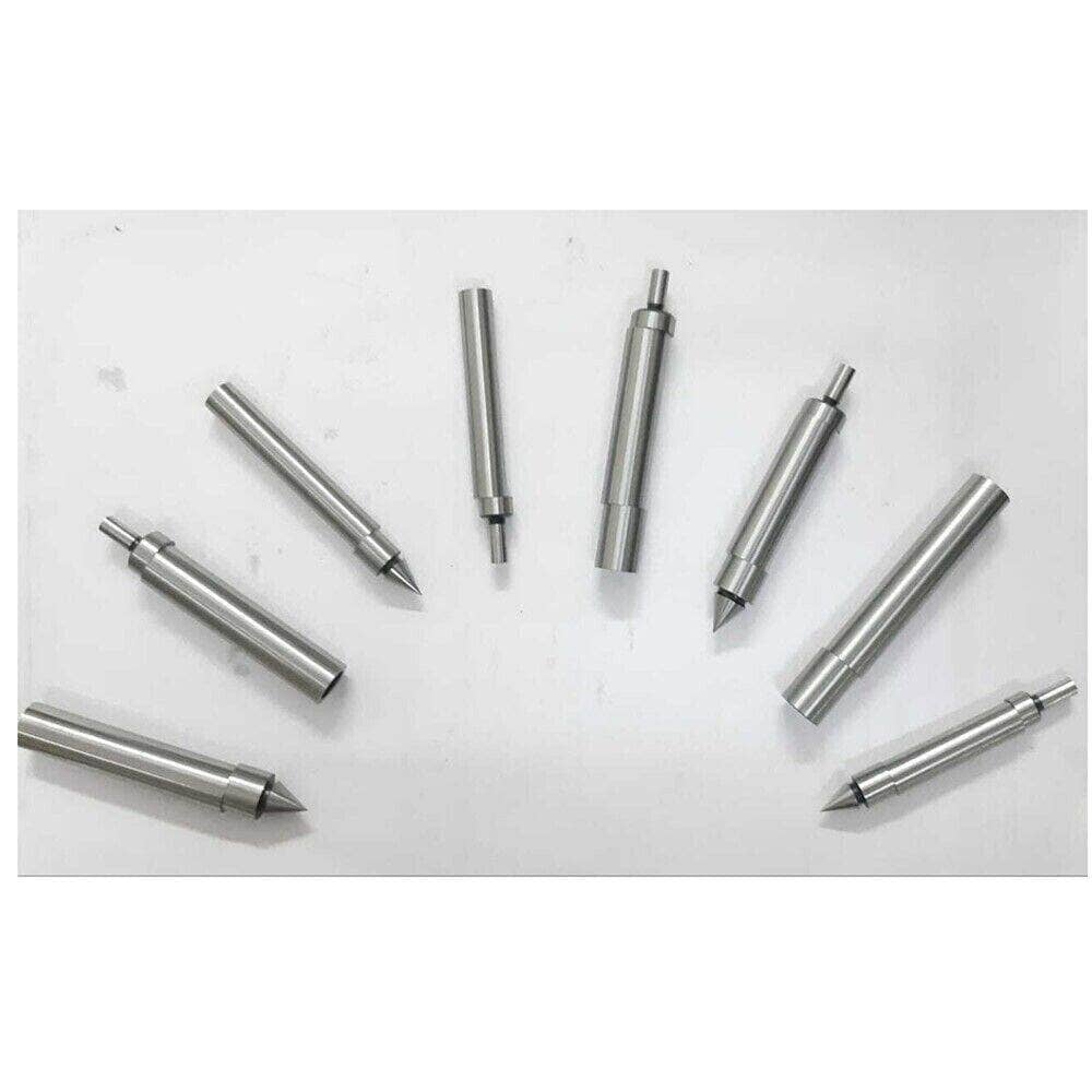Lathe milling tools set with a variety of center and edge finders in different sizes