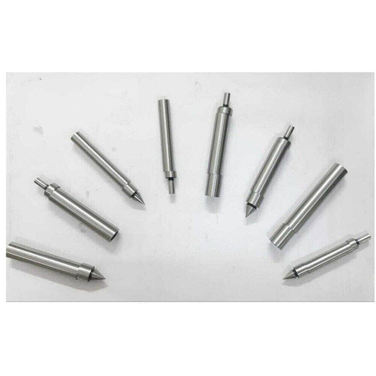 Lathe milling tools set with a variety of center and edge finders in different sizes