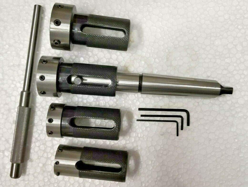 Lathe die holder set of 4 with MT4 floating shanks and hex keys