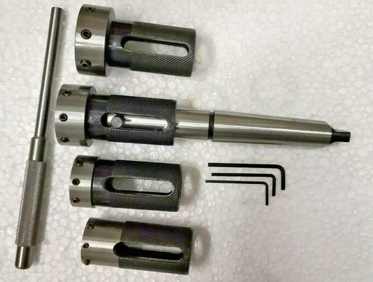 Lathe die holder set of 4 with MT4 floating shanks and hex keys