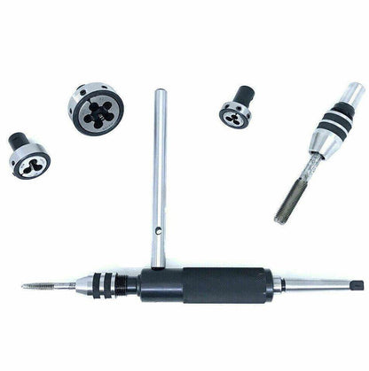 2MT lathe tailstock tap die holder set with various attachments for precision machining tasks