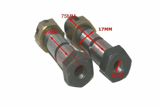 Leaf spring shackle bolt, metal hardware with hex head and threaded hole