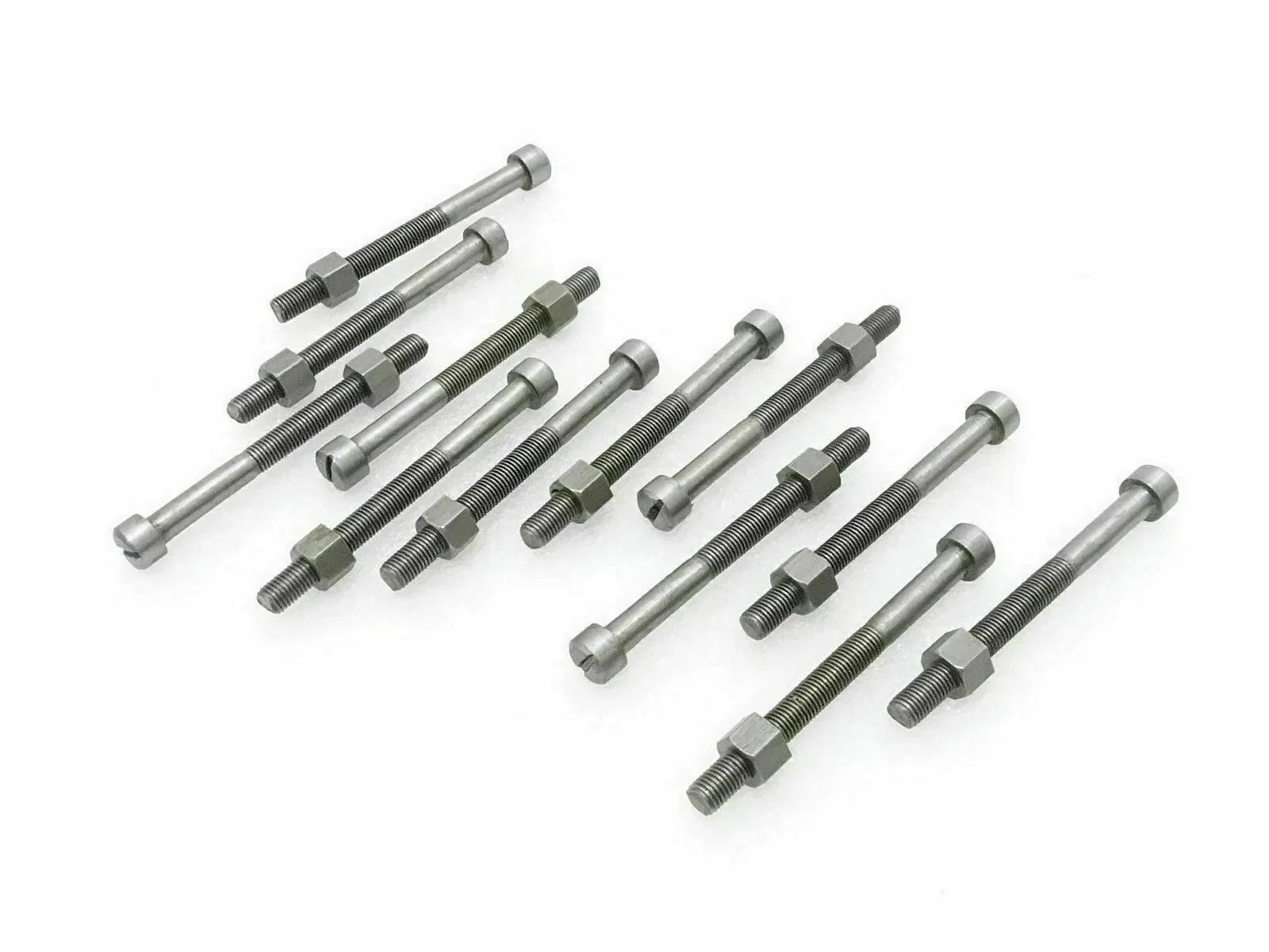 Leaf spring center bolt set, 12-piece hardware with threaded studs and nuts
