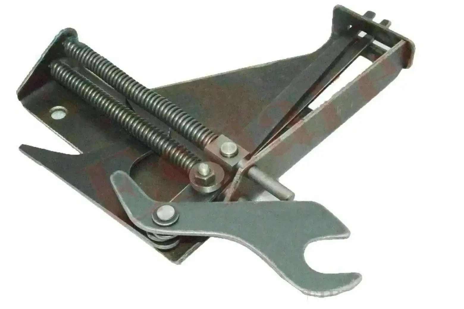 Lift arm ram cylinder bracket assembly with spring and bolts, dark metal