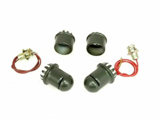 Dashboard map reading light housings with wiring and bulb pair