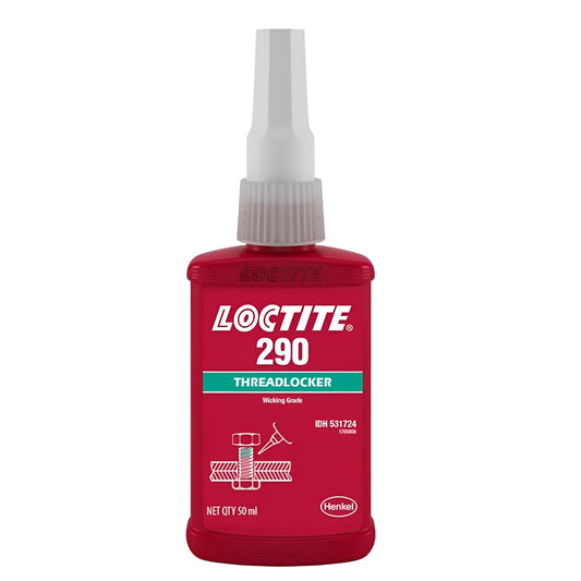Loctite 290 threadlocker 50ml bottle with precision applicator for locking threaded fasteners