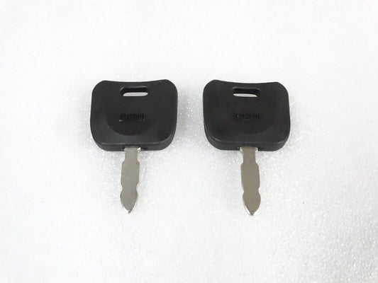 Pair of Lucas Ford tractor ignition keys with durable plastic heads for easy gripping