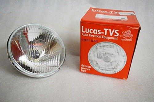 Lucas-TVS headlamp sealed beam unit with glass lens and chrome reflector for automotive lighting