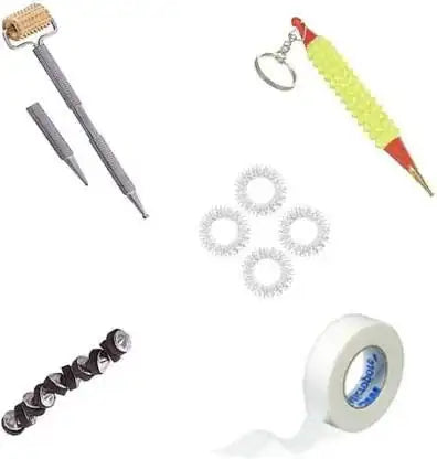 Star magnet Sujok roller set with metal pointed rods, star magnets, and key chain