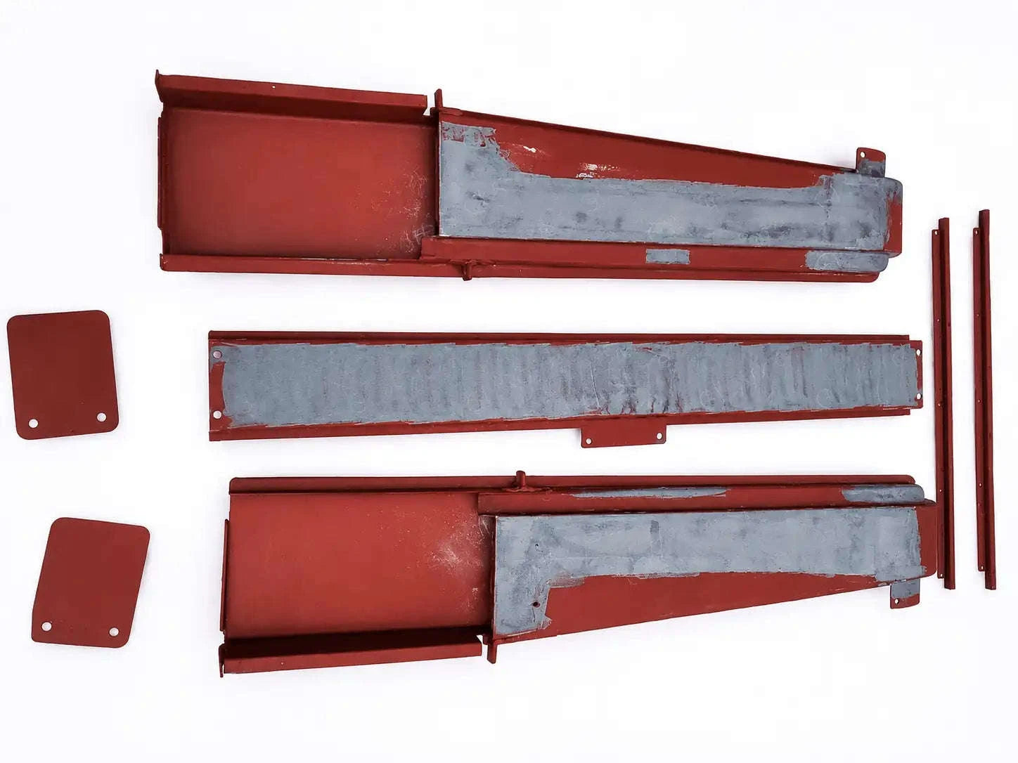 Heavy-duty half hard top components in red, ideal for electric conversion bicycle kit installation