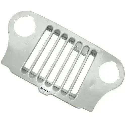 Mahindra Thar 4x4 front grille, gray steel primer-coated with vertical slats.