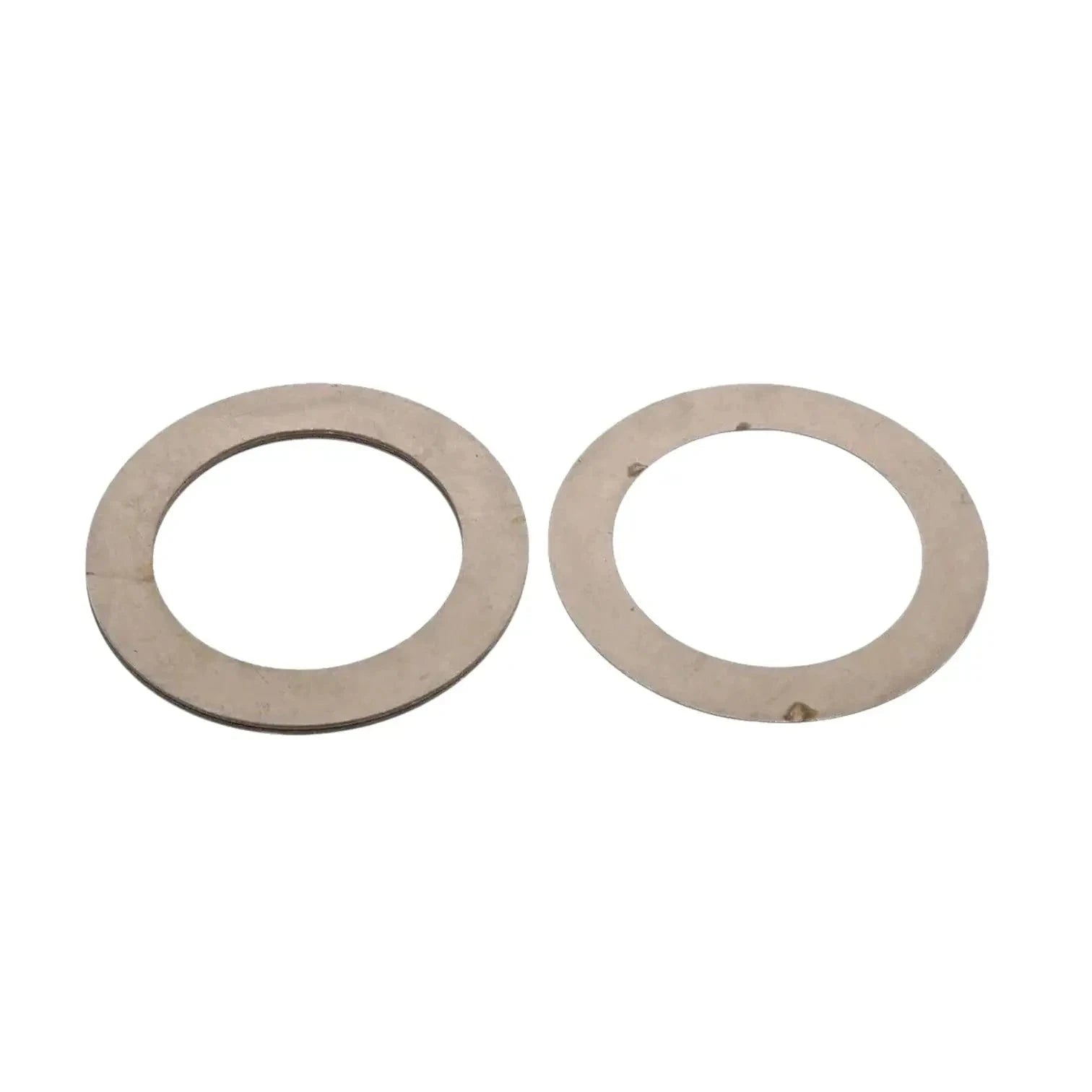 Bevel gear washer pair of two metal flat washers, both large and round