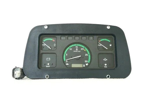 Mahindra tractor instrument cluster with analog gauges and digital LCD center