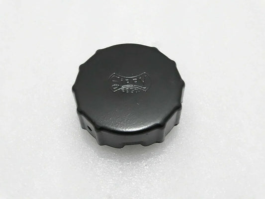 Durable black Mahindra tractor fuel tank cap, made of high-quality material, designed for secure fit