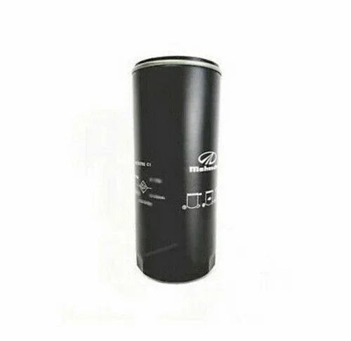 Mahindra tractor hydraulic filter, cylindrical shape, made of metal, designed for effective fluid filtration