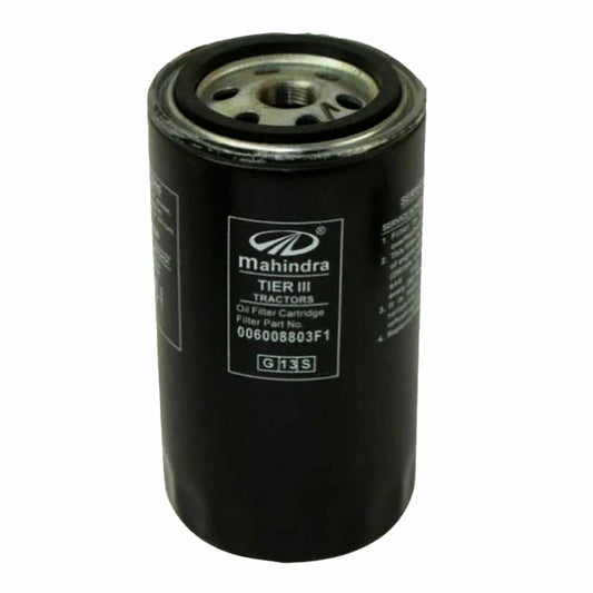 Mahindra tractor oil filter, metal construction, designed for efficient filtration in tractors