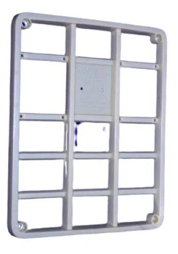 Metal tractor front grill with square grid and mounting brackets