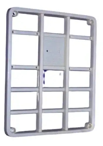Metal tractor front grill with square grid and mounting brackets