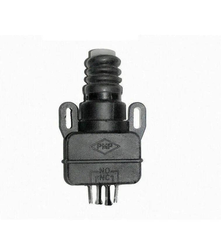 PTO safety switch with mounting ears and four electrical pins, black