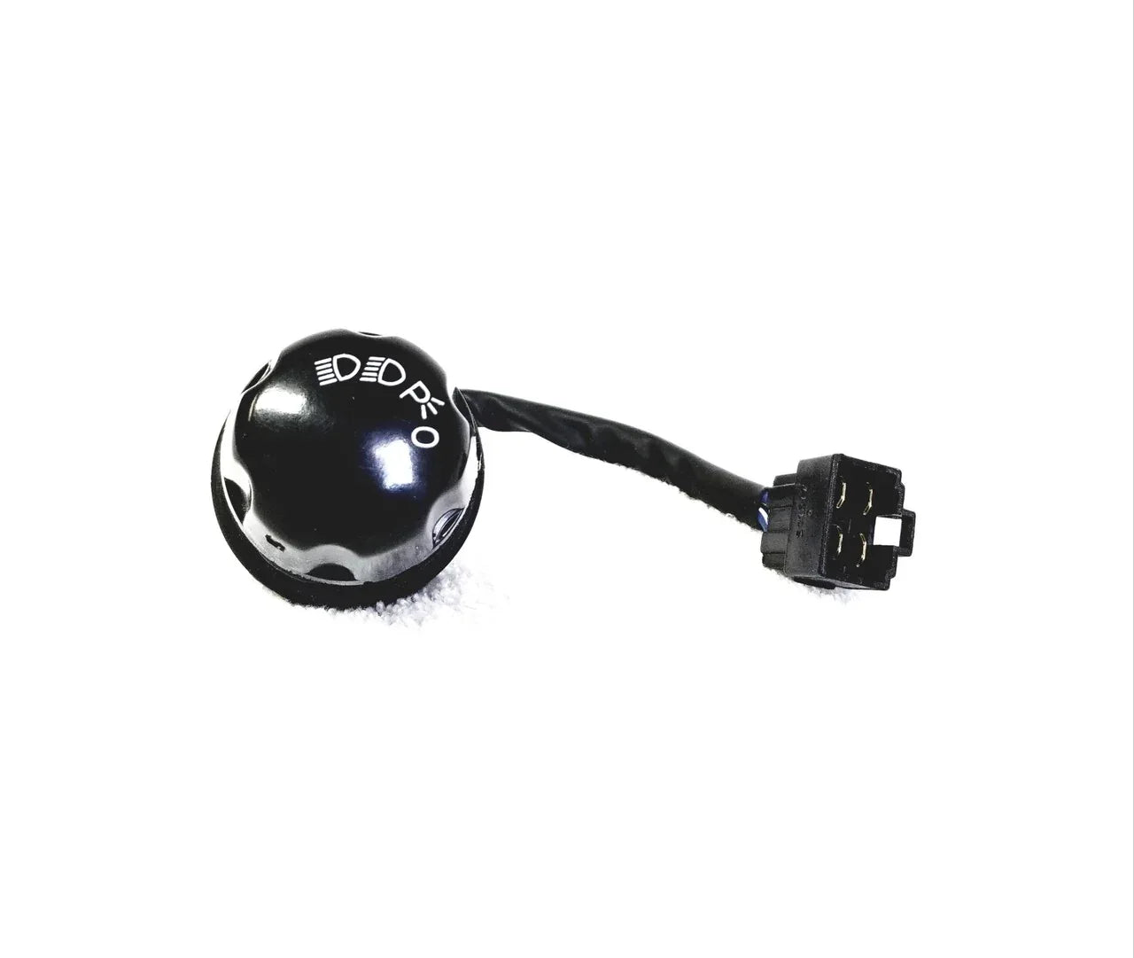 Tractor switch light assembly, black round bezel with 4-wire electrical connector