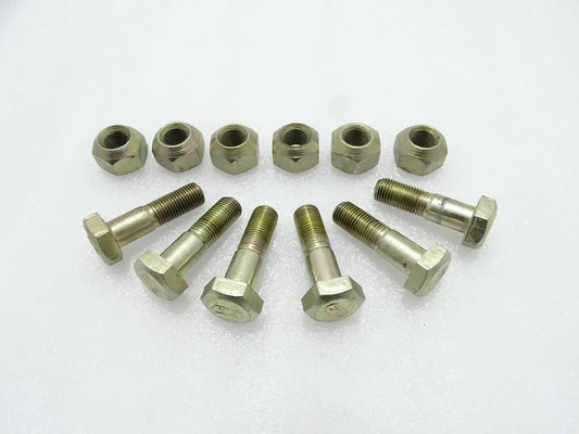Front wheel hub bolts and nuts set for tractors Mahindra, made of durable steel, ideal for secure wheel assembly