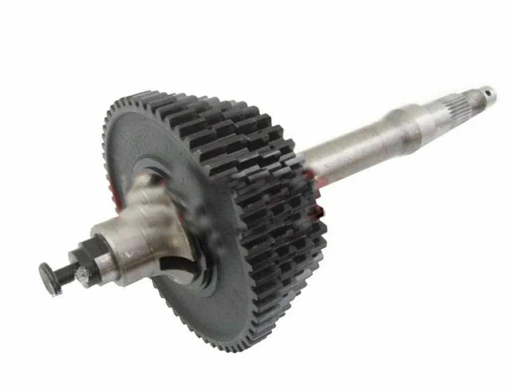 Main shaft assembly for motorcycles and scooters, made of durable metal for optimal gear performance