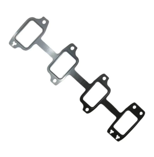 Intake manifold gasket set with four rectangular seals and bolt holes