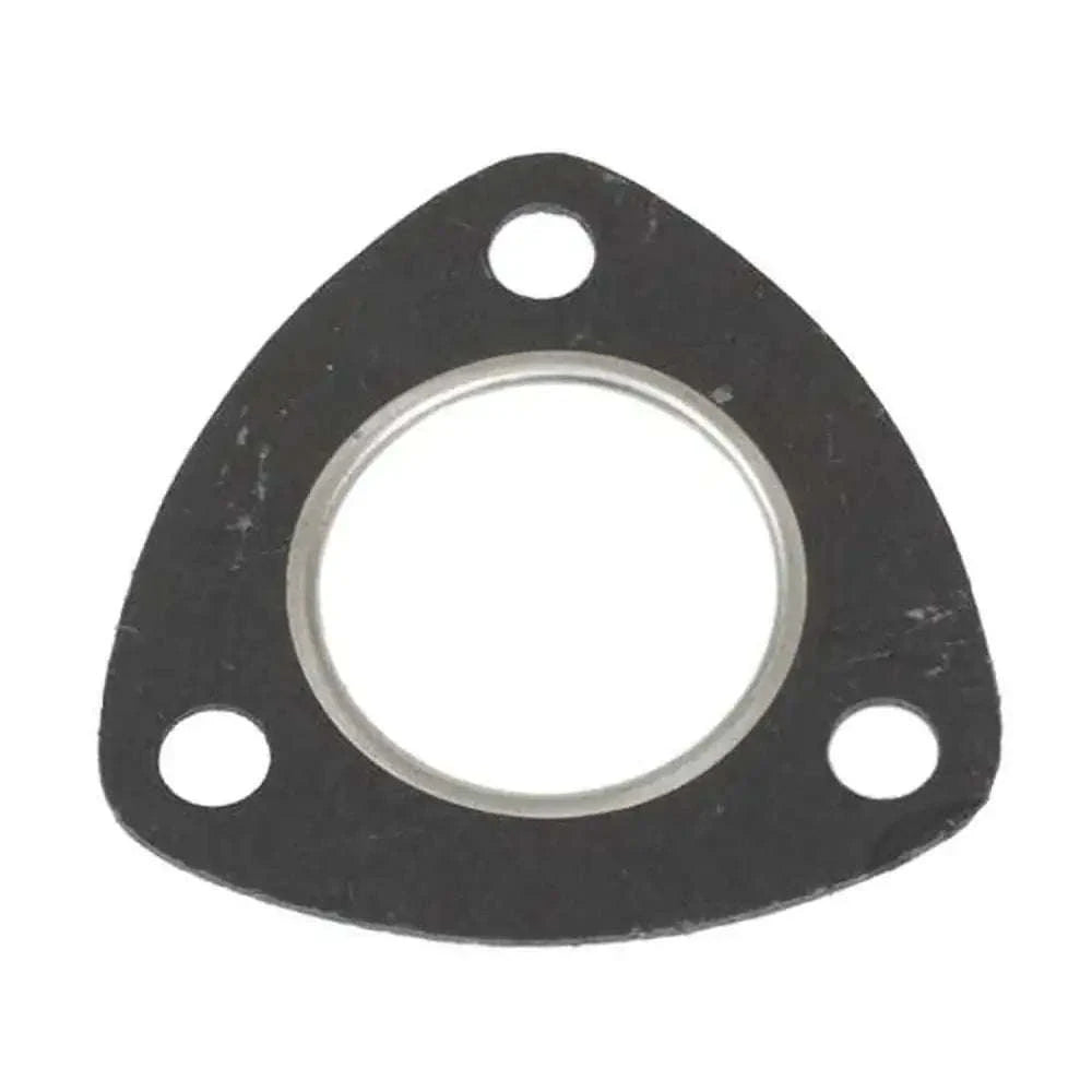 Exhaust manifold gasket, black rubber with circular center and two bolt holes