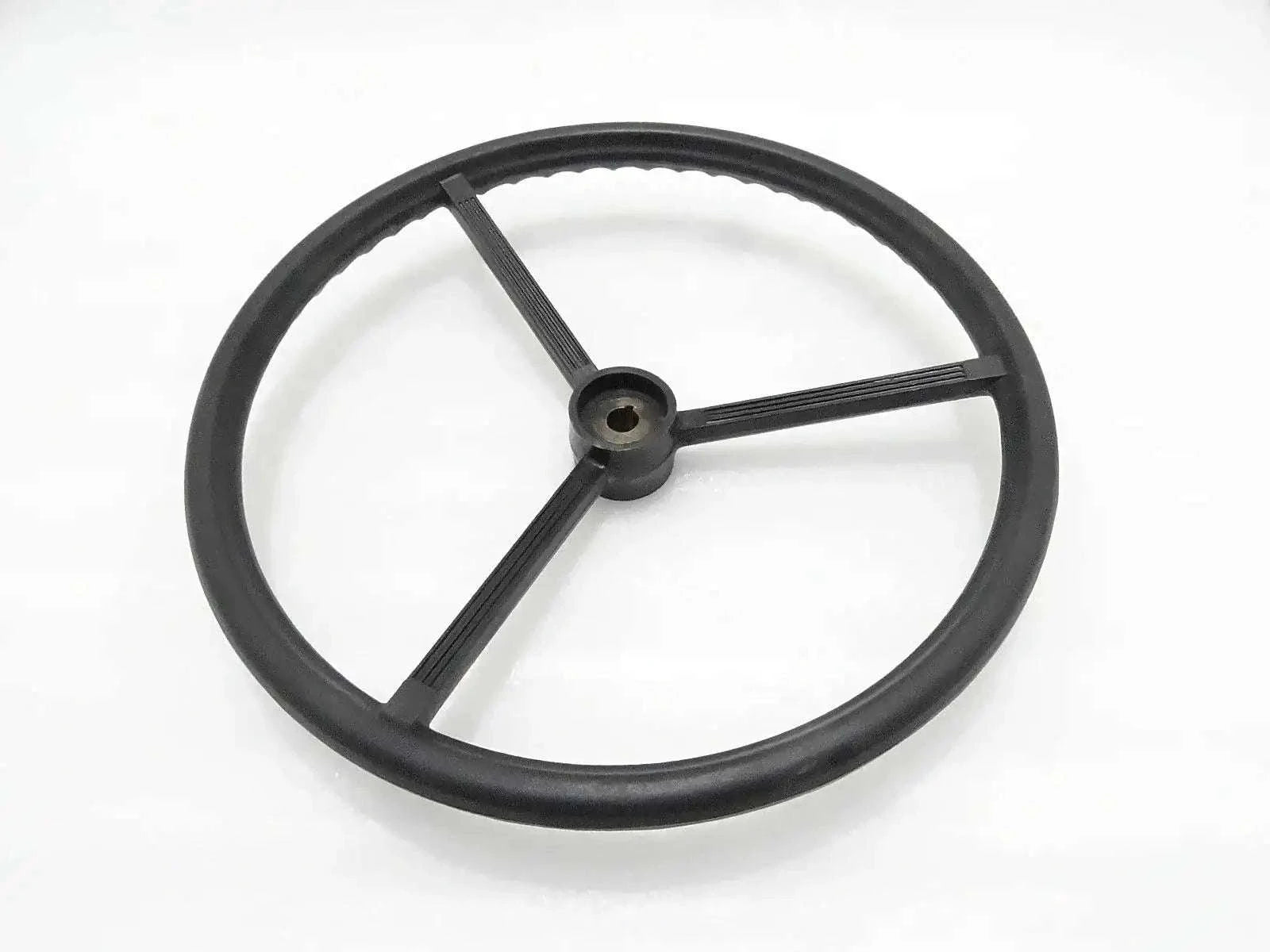 Massey Ferguson tractor steering wheel, black heavy-duty rim with spokes and hub