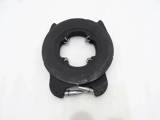 Black brake actuating assembly disc with central hole and retaining springs