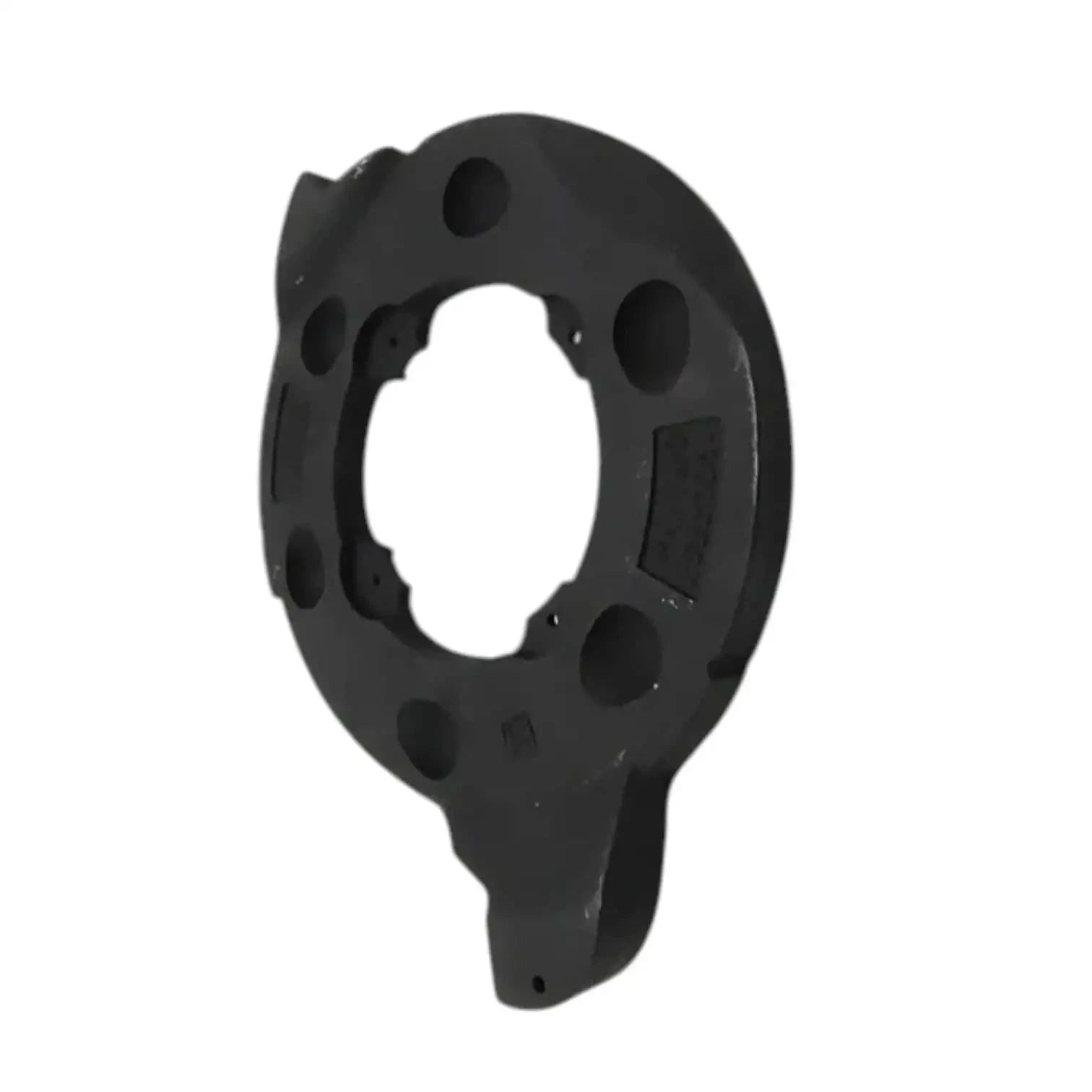 Brake actuating plate, black steel with circular center opening and side support tabs