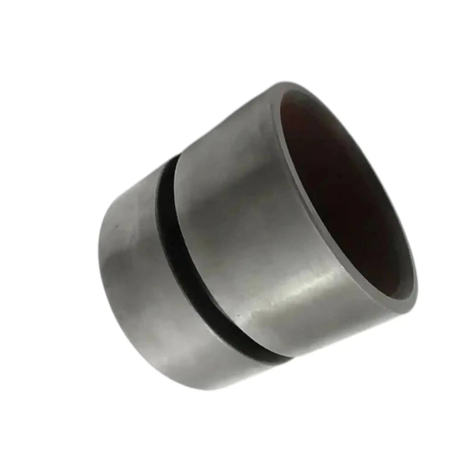 Hydraulic piston bushing with one black ring, silver metal body