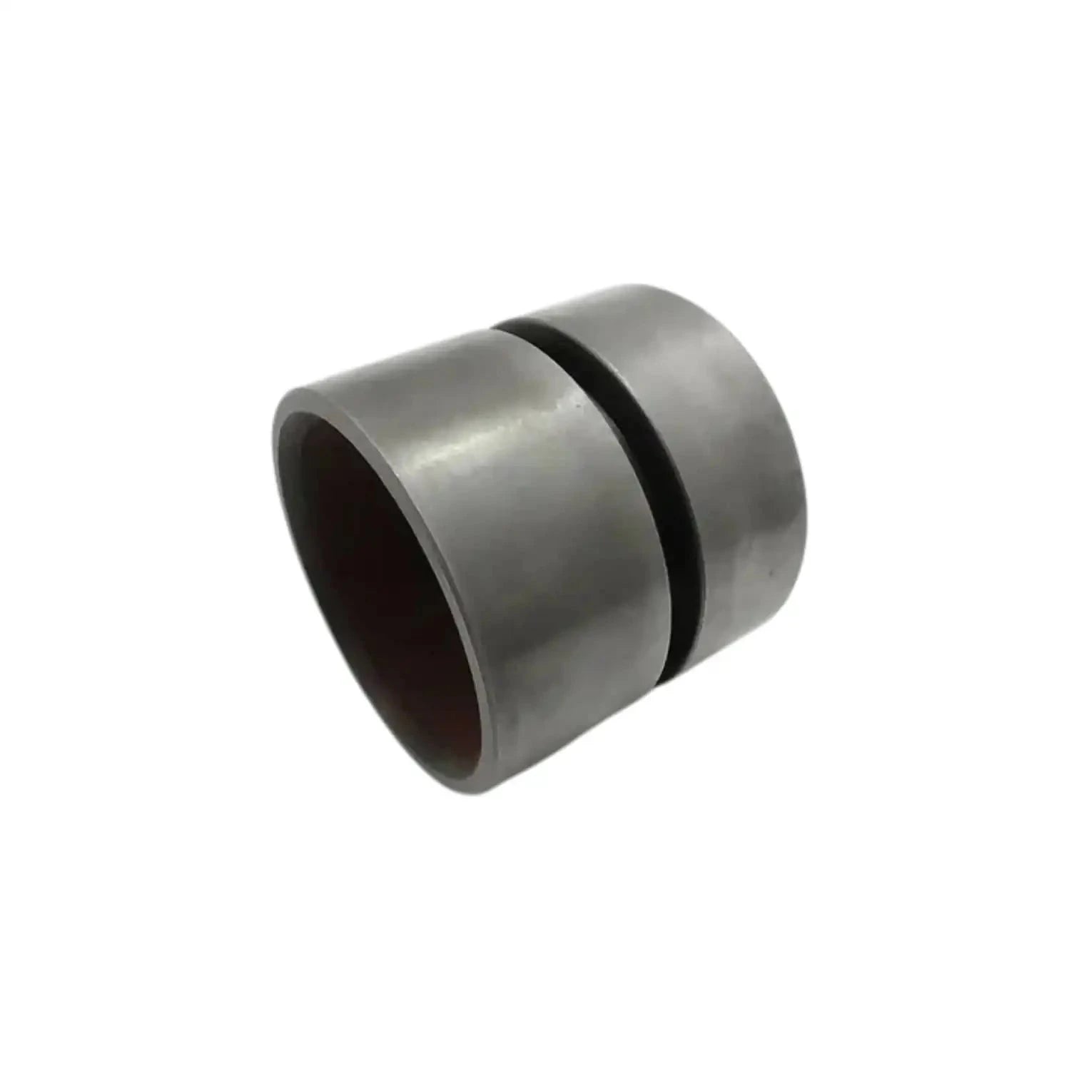 Hydraulic piston bushing with black ring band, silver metal cylinder